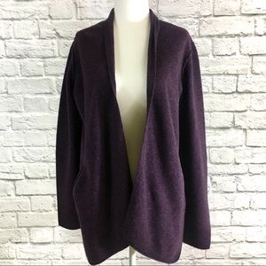 Eileen Fisher 100% Wool Open Front Cardigan Size S